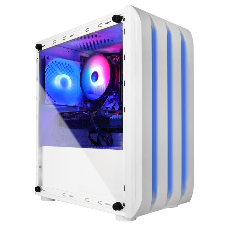 Blackout Computers Eclipse Gaming PC (Glossy White) | Renewed 1080p Prebuilt - View 1 - Affordable Prebuilt 1080p Gaming Desktop